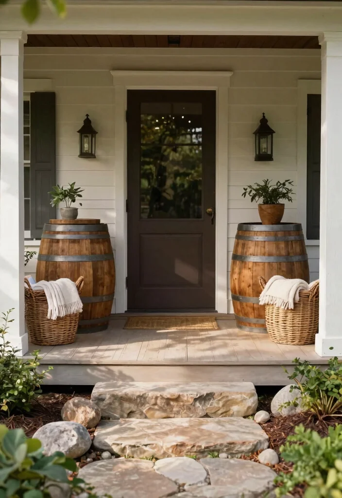 15 Front Porch Christmas Decor Ideas That Look Festive Not Cluttered - 12. Natural Textures 1