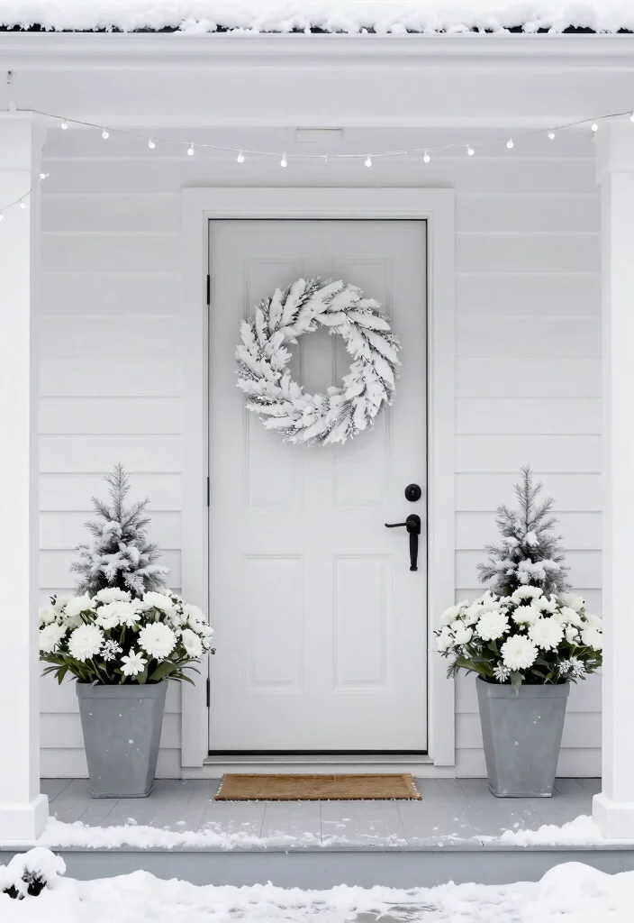 15 Front Porch Christmas Decor Ideas That Look Festive Not Cluttered - 3. Monochromatic Color Schemes 1