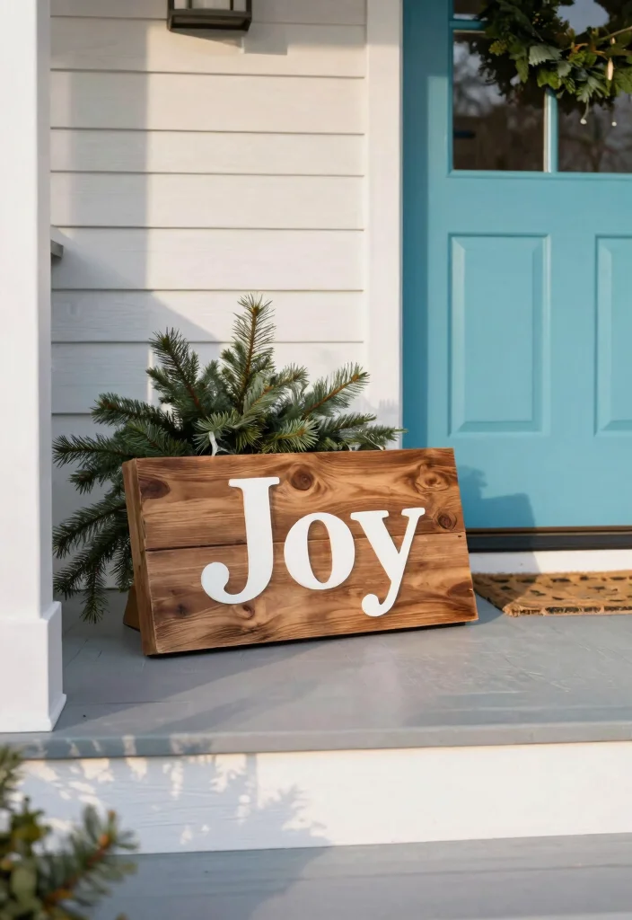 15 Front Porch Christmas Decor Ideas That Look Festive Not Cluttered - 5. Festive Seasonal Signs 1