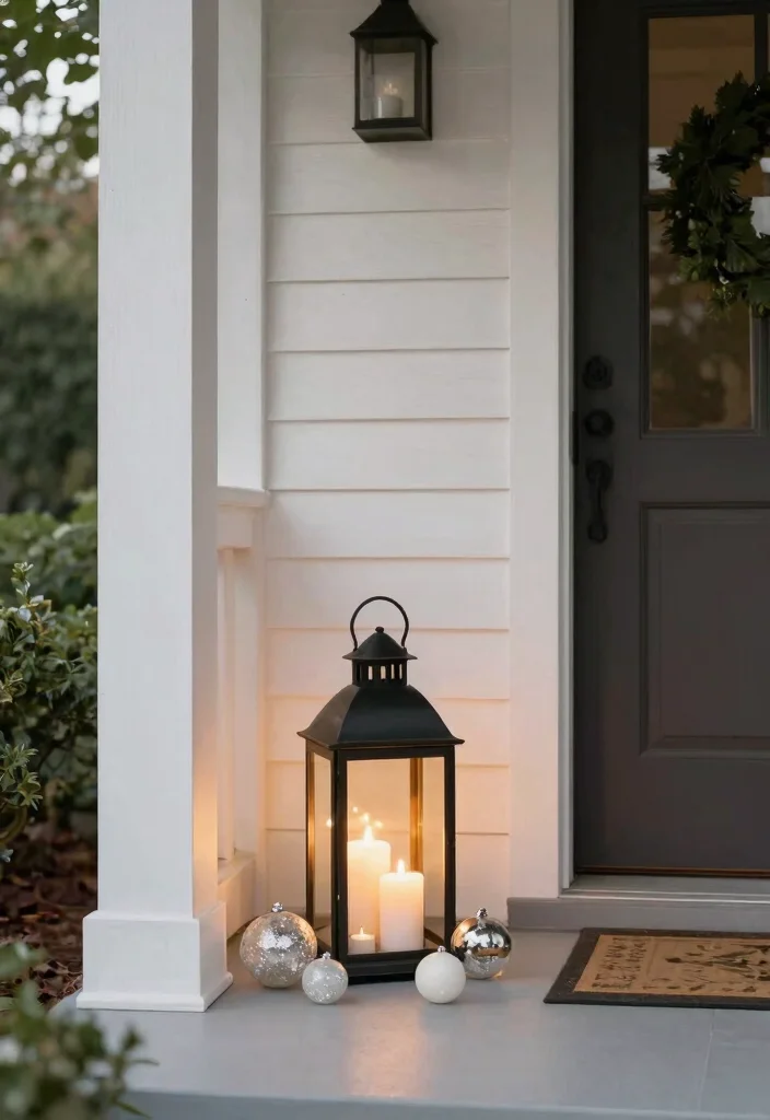 15 Front Porch Christmas Decor Ideas That Look Festive Not Cluttered - 8. Simple Holiday Accents 1