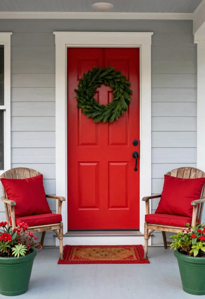 15 Front Porch Christmas Decor Ideas That Look Festive Not Cluttered - 9. Traditional Red and Green 1