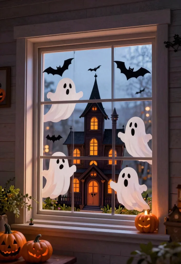 15 Halloween Balcony Decor Ideas for Small Spaces and Railings - 13. Spooky Window Clings 1