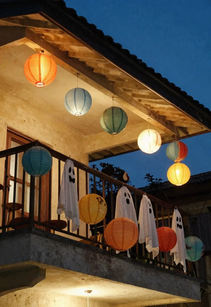 15 Halloween Balcony Decor Ideas for Small Spaces and Railings - 9. Festive Hanging Decorations 1