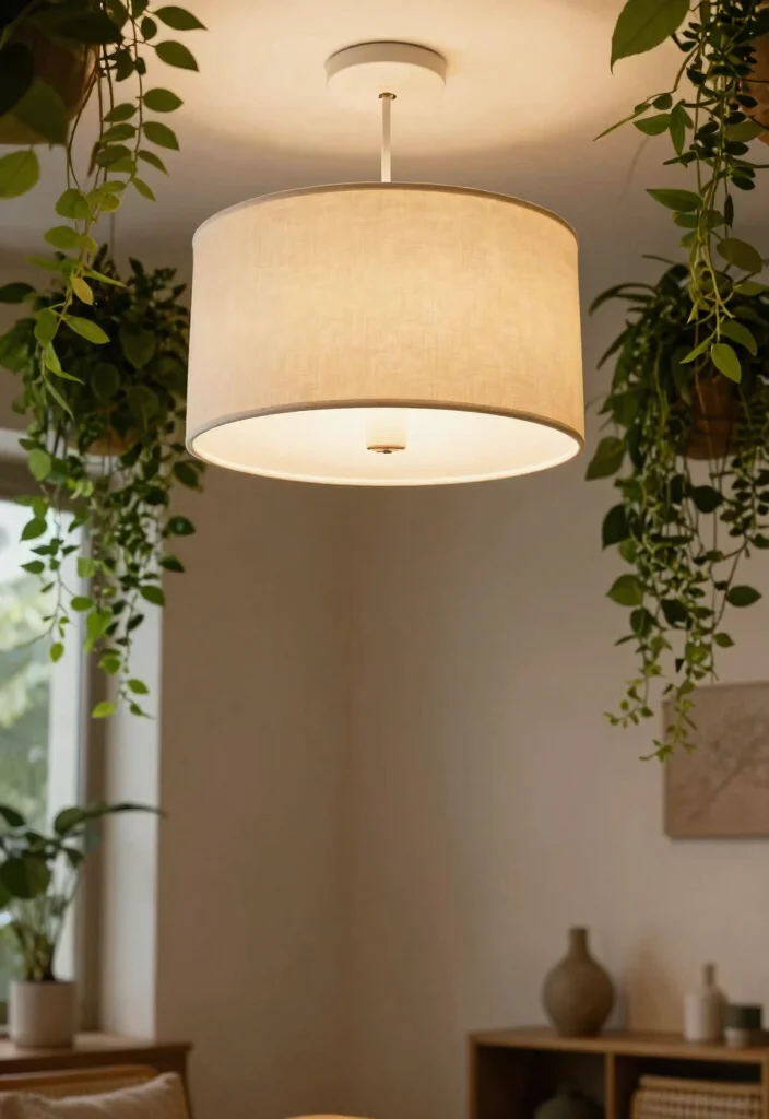 15 Modern Ceiling Light Ideas That Fit Low Ceilings - 4. Drum Shade Ceiling Lights 1