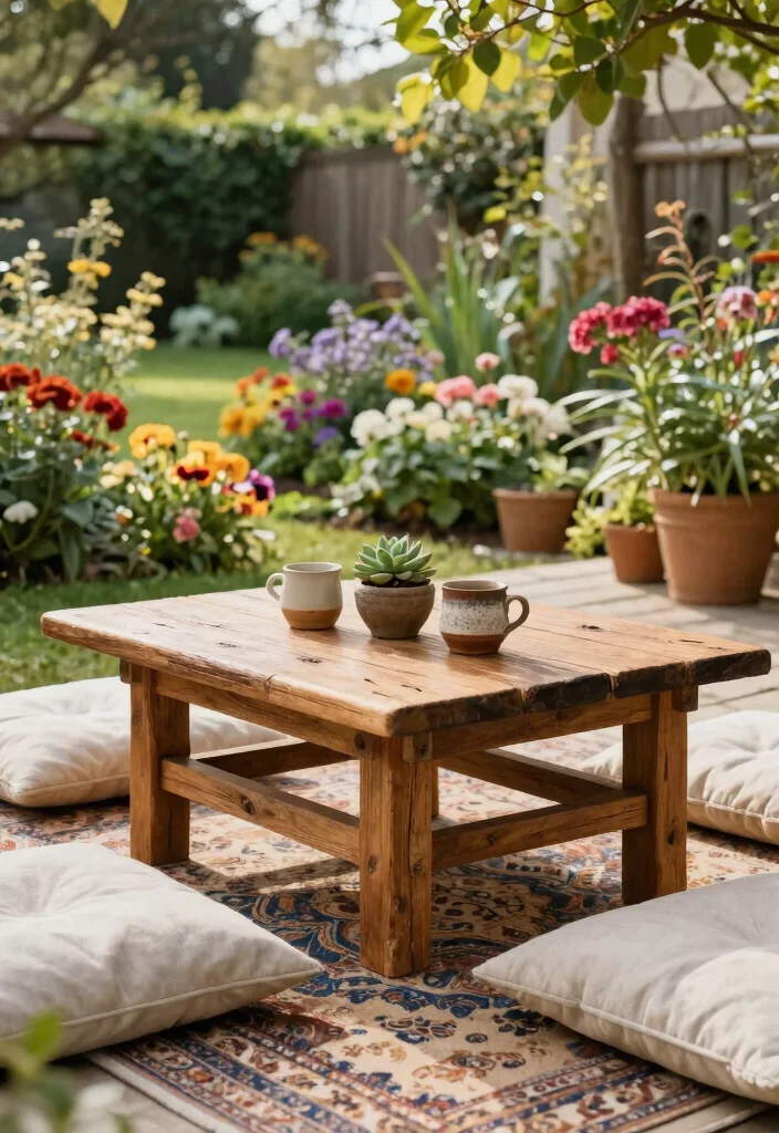 15 Outdoor Coffee Table Ideas That Don't Rot or Rust - 1. Reclaimed Wood Elegance 1