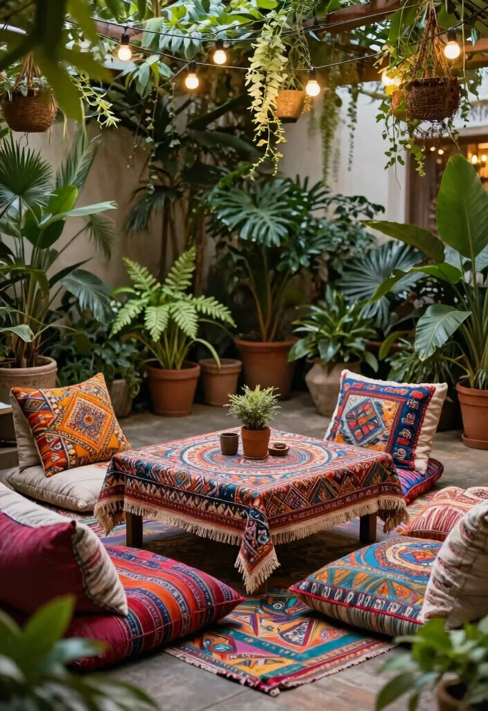 15 Outdoor Coffee Table Ideas That Don't Rot or Rust - 13. Bohemian Style Tables 1