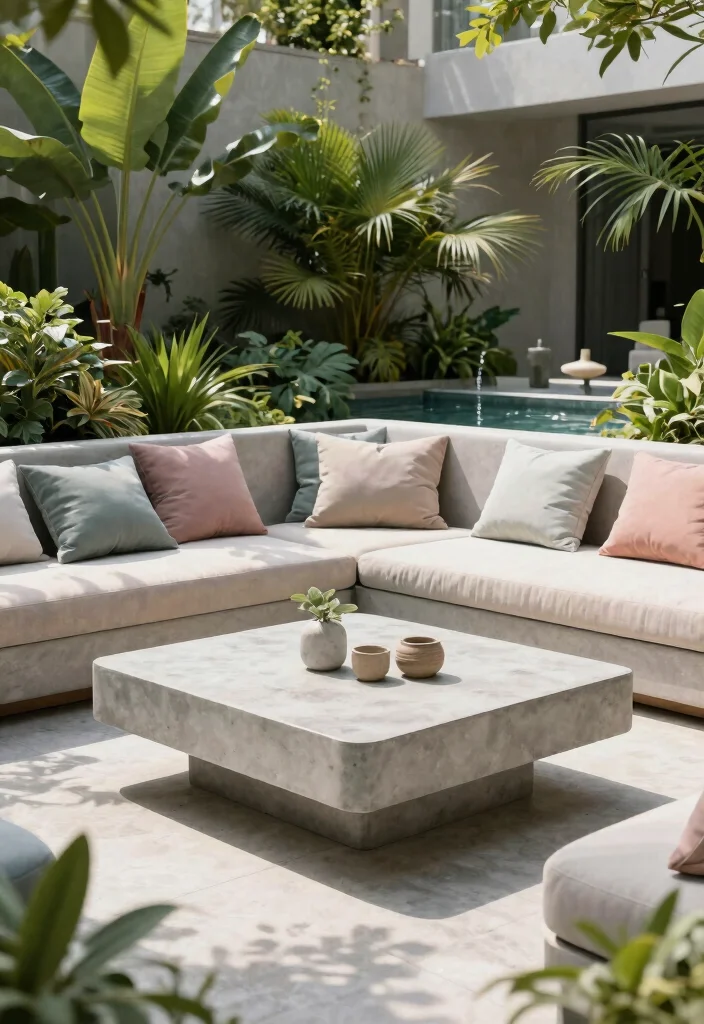 15 Outdoor Coffee Table Ideas That Don't Rot or Rust - 2. Durable Concrete Alternatives 1