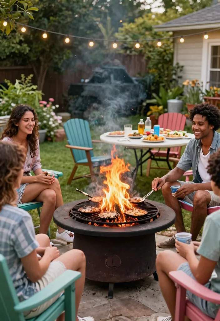 15 Outdoor Fire Pit Ideas That Stay Lit Through Wind and Rain - 9. Multi-Functional Fire Pit 1