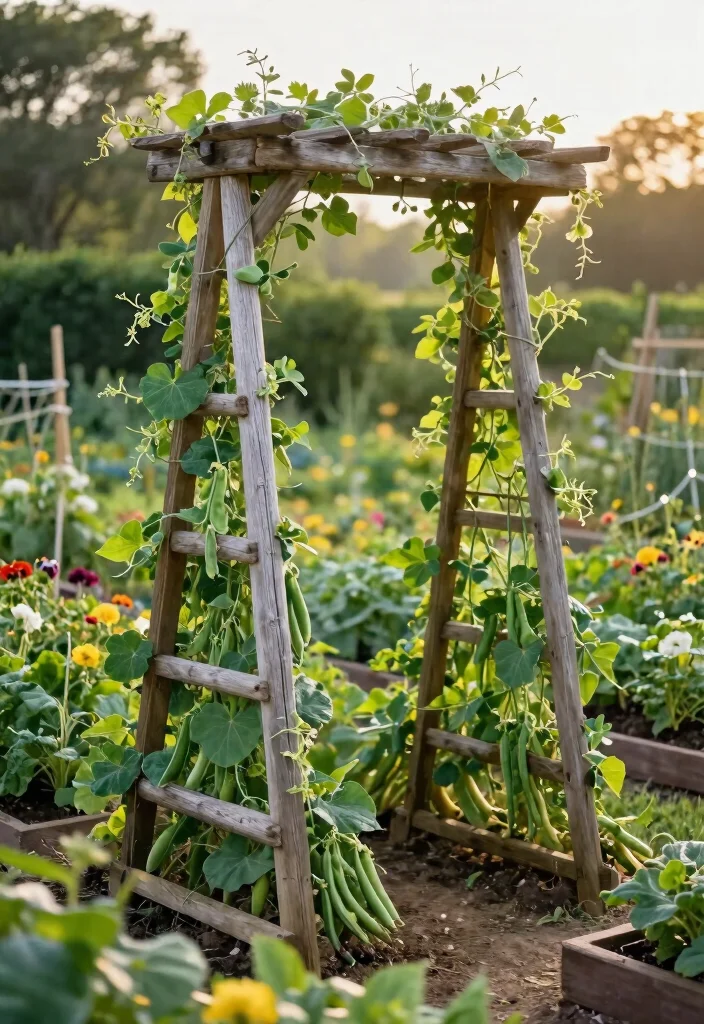 15 Vegetable Garden Trellis Ideas That Maximize Space and Keep Plants Healthy - 1. Rustic Wooden A-Frame Trellis 1