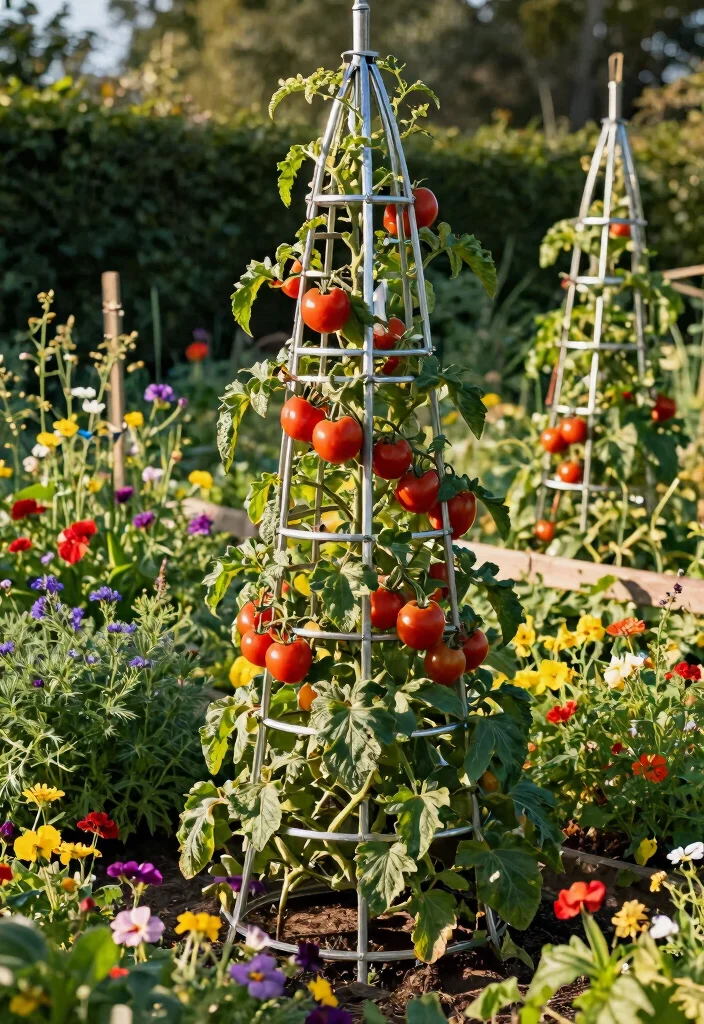15 Vegetable Garden Trellis Ideas That Maximize Space and Keep Plants Healthy - 10. Spiral Trellis 1