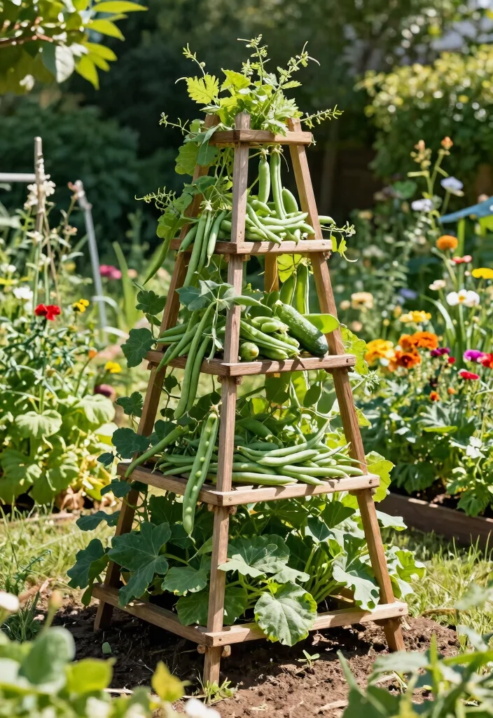15 Vegetable Garden Trellis Ideas That Maximize Space and Keep Plants Healthy - 13. Multi-Level Trellis 1