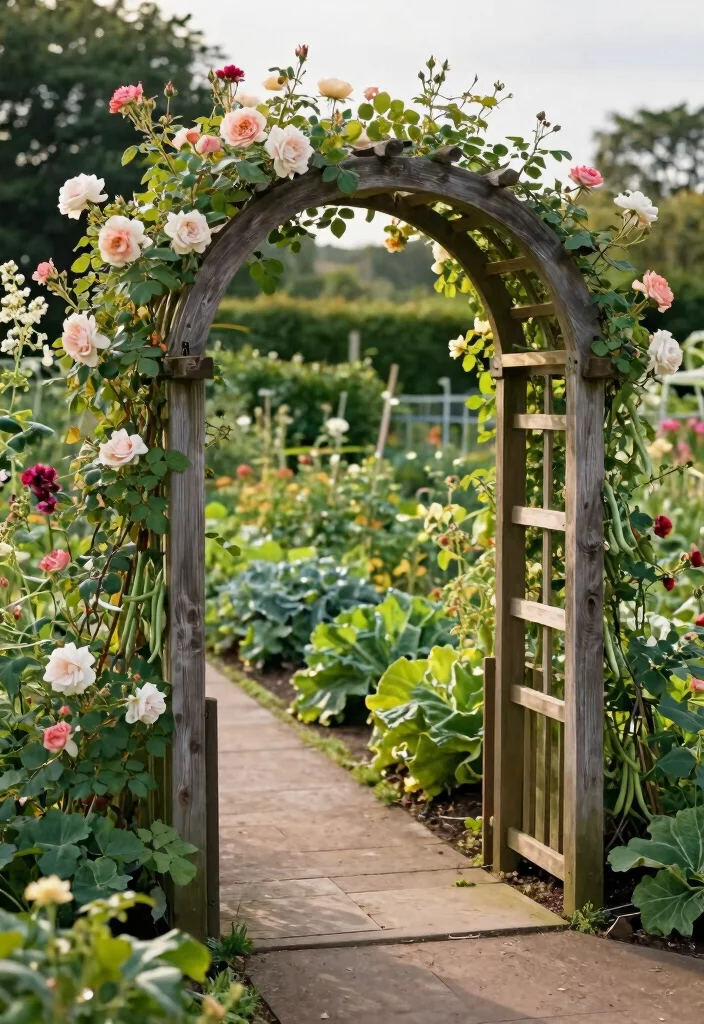 15 Vegetable Garden Trellis Ideas That Maximize Space and Keep Plants Healthy - 5. Arched Garden Trellis 1