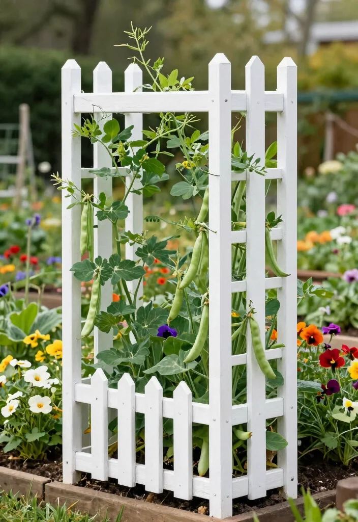 15 Vegetable Garden Trellis Ideas That Maximize Space and Keep Plants Healthy - 6. Fence Trellis Combo 1