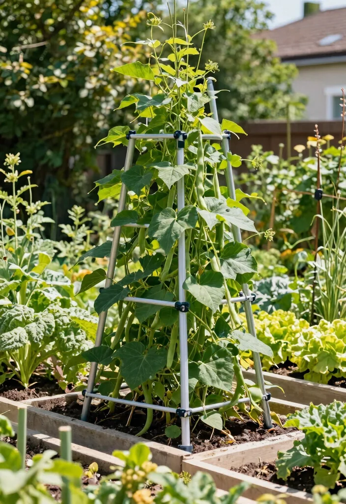 15 Vegetable Garden Trellis Ideas That Maximize Space and Keep Plants Healthy - 8. Retractable Trellis System 1