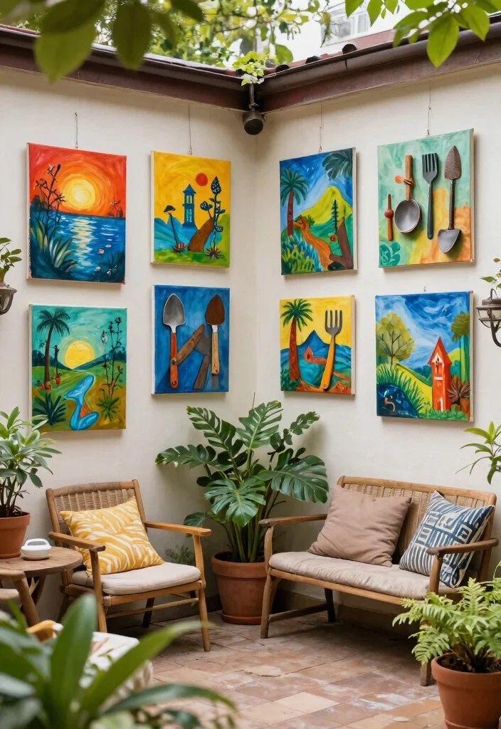 18 Dollar Tree Outdoor Decor Ideas That Actually Look Expensive - 18. Outdoor Art Displays 1