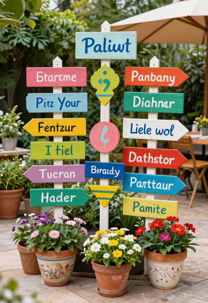 18 Dollar Tree Outdoor Decor Ideas That Actually Look Expensive - 2. Whimsical Garden Signs 1