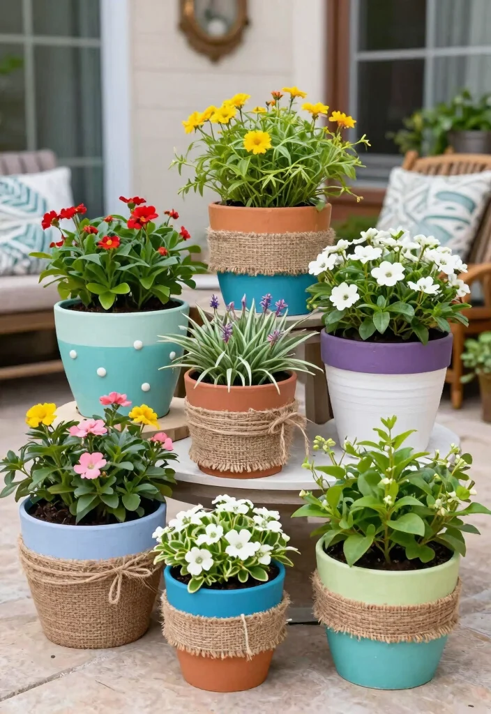 18 Dollar Tree Outdoor Decor Ideas That Actually Look Expensive - 3. Stylish Planters 1