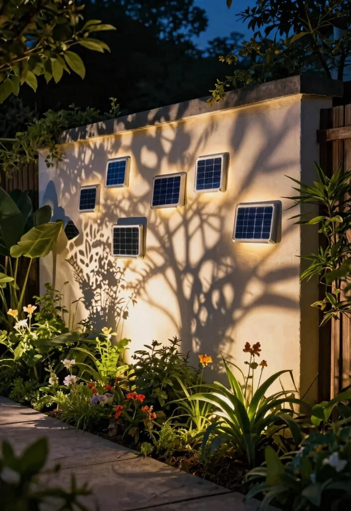 18 House Lighting Outdoor Ideas That Boost Curb Appeal Fast - 17. Solar-Powered Wall Art 1