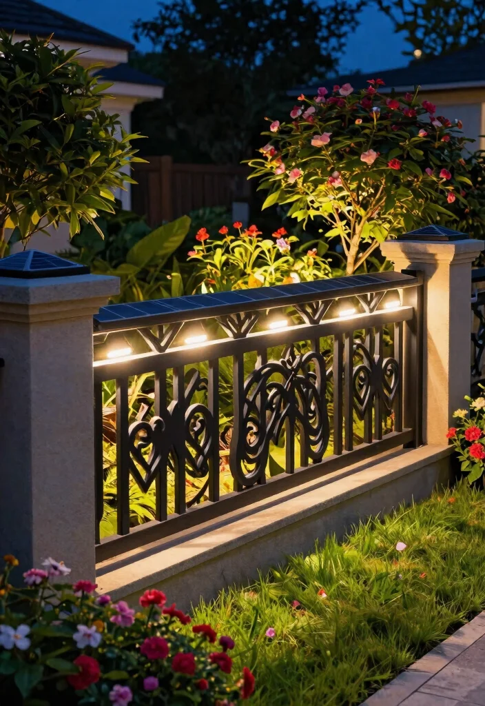 18 House Lighting Outdoor Ideas That Boost Curb Appeal Fast - 18. Solar-Powered Decorative Fences 1