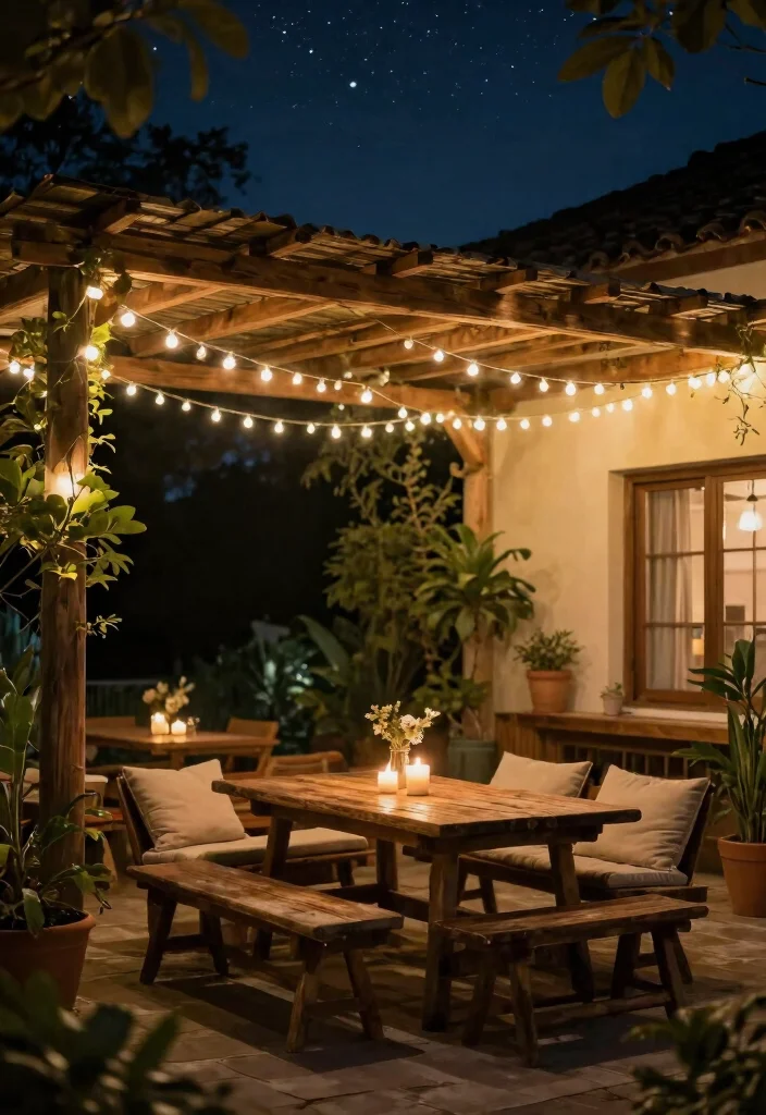 18 House Lighting Outdoor Ideas That Boost Curb Appeal Fast - 2. String Lights Overhead 1