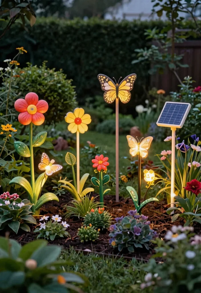 18 House Lighting Outdoor Ideas That Boost Curb Appeal Fast - 3. Solar Garden Stakes 1