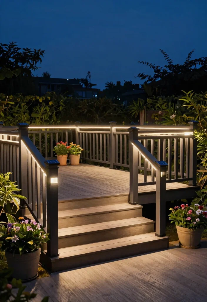 18 House Lighting Outdoor Ideas That Boost Curb Appeal Fast - 9. Solar-Powered Deck Lights 1