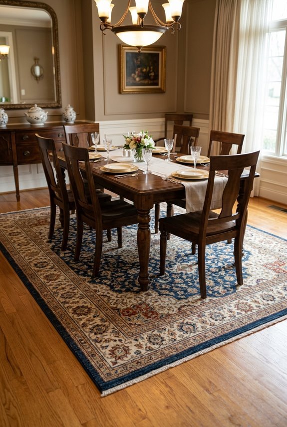 How Big Is an 8x10 Rug for Different Rooms? 4 eight foot rug six seat table