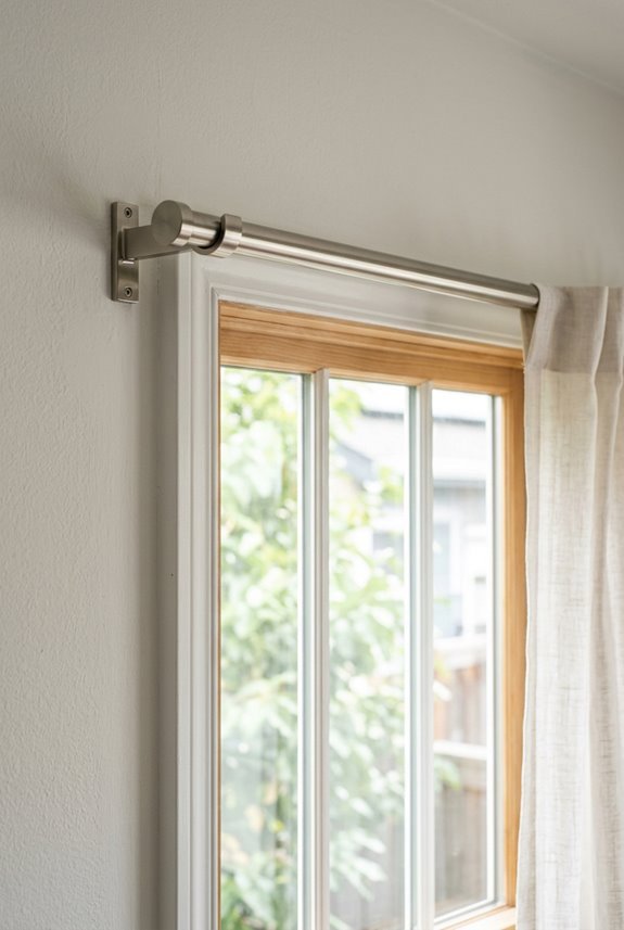 ideal curtain rod extends beyond window by one third