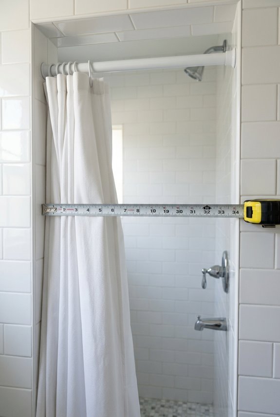 measure shower width and add coverage