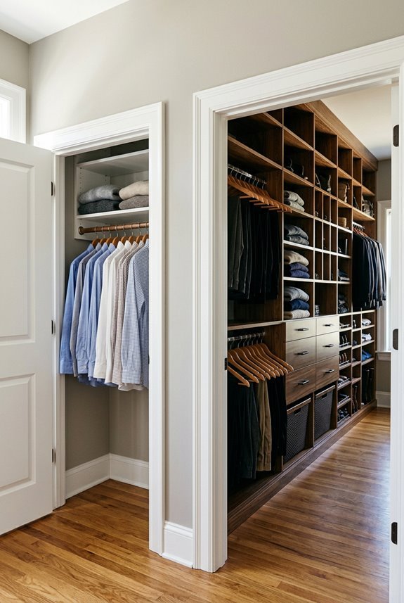 reach in vs walk in closet depths