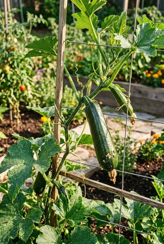vertical zucchini benefits trellis